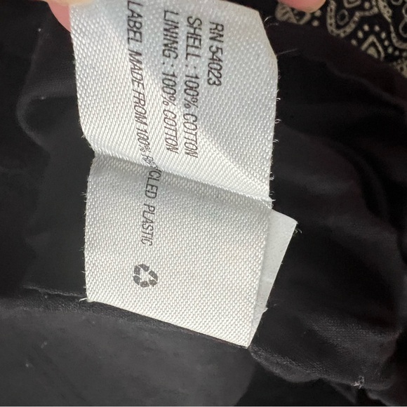 Gap 100% Cotton Black Patterned Dress wth ties at shoulders Girls M (8) lined - Picture 7 of 7